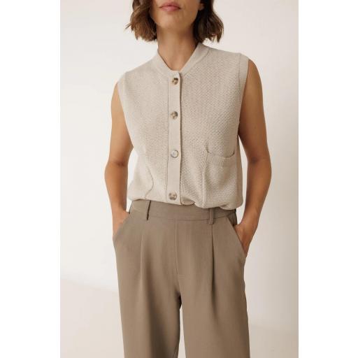 CHALECO DE PUNTO ARROZ 