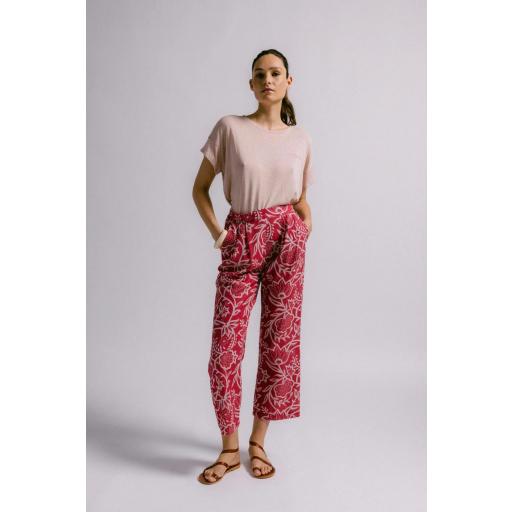 PANTALÓN MILLET FLOR DECO ROJO 