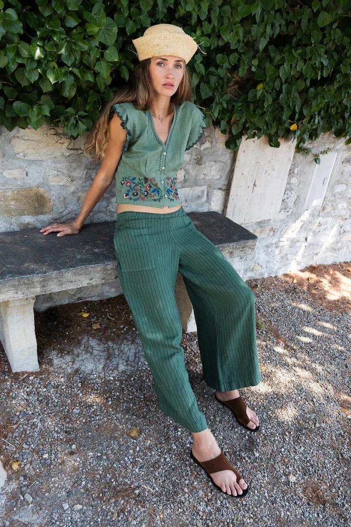 PANTALÓN LINO RAYAS