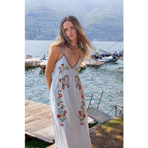 VESTIDO TIRANTES PUNTO DE CRUZ