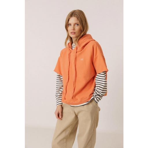 SUDADERA CON CAPUCHA MANGA CORTA  [1]