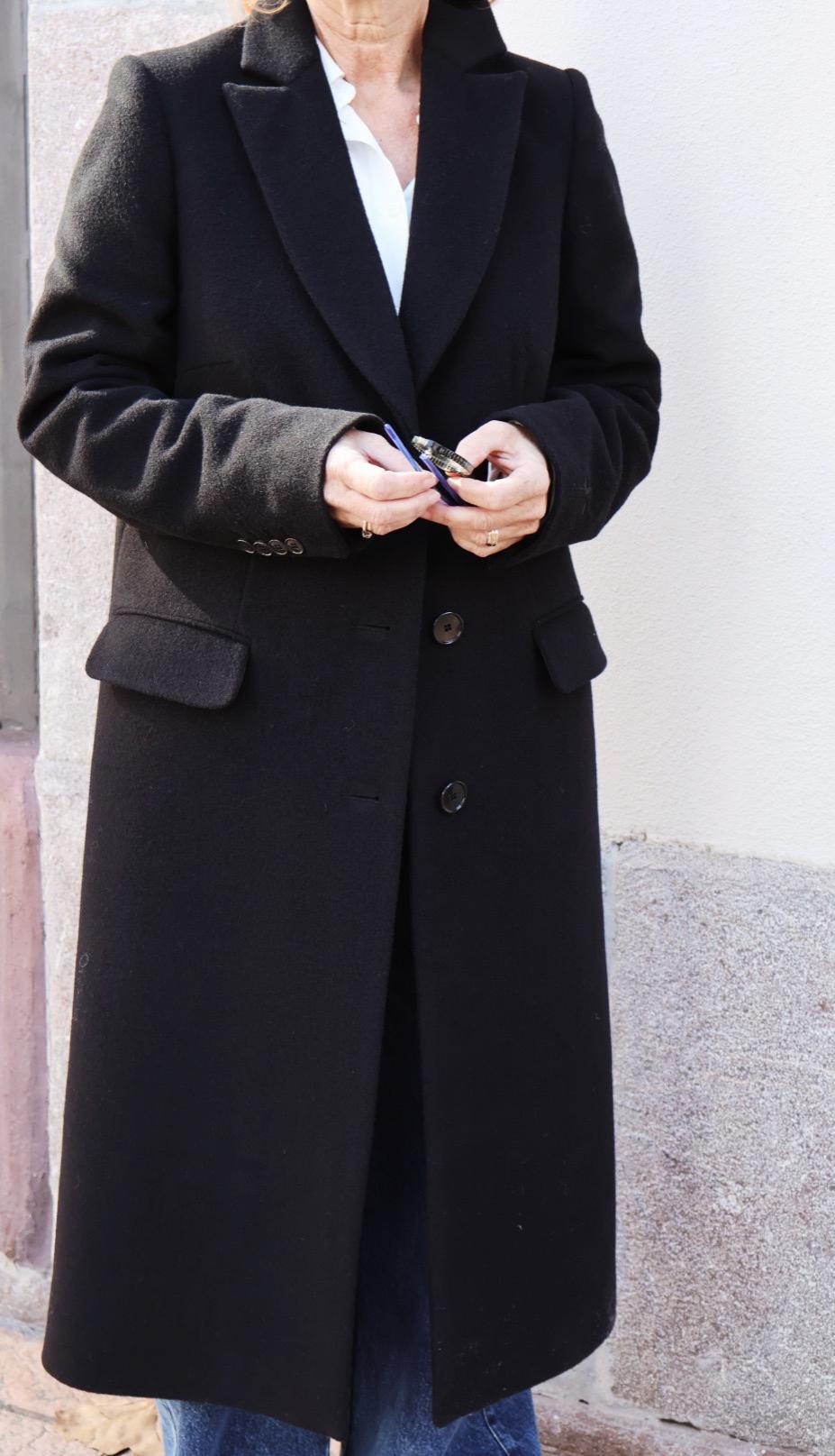 ABRIGO CLÁSICO NEGRO LANA