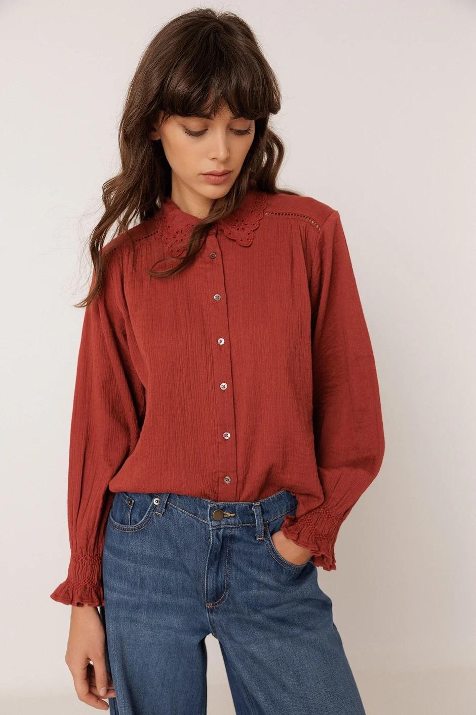 CAMISA ROMÁNTICA DOBLE GASA