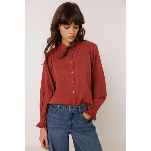 CAMISA ROMÁNTICA DOBLE GASA