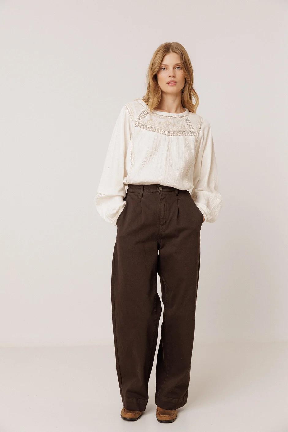 PANTALÓN WIDE LEG ALGODÓN