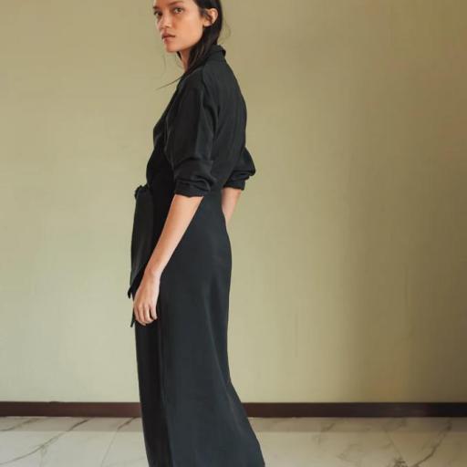 VESTIDO DRAPEADO ANUDADO  [2]