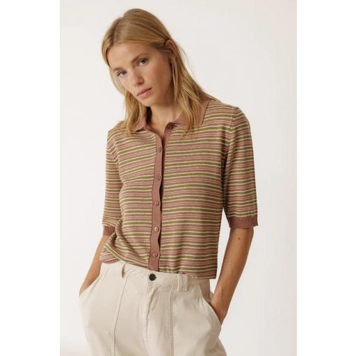 CHAQUETA PUNTO RAYAS 