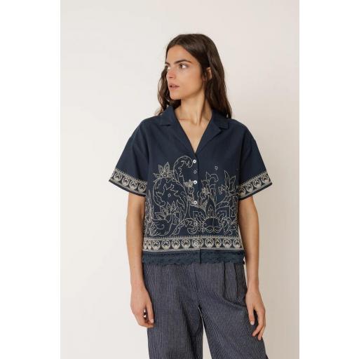 CAMISA BORDADO CONTRASTE  [0]