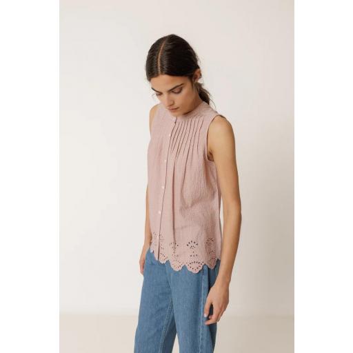 CAMISETA COMBINADA BORDADA  [1]