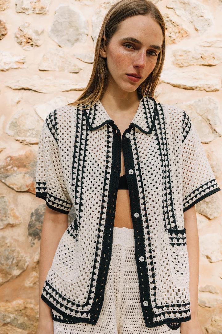 CAMISA CROCHET BICOLOR