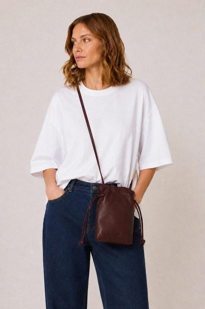 MINI BOLSO PIEL FRUNCIDA