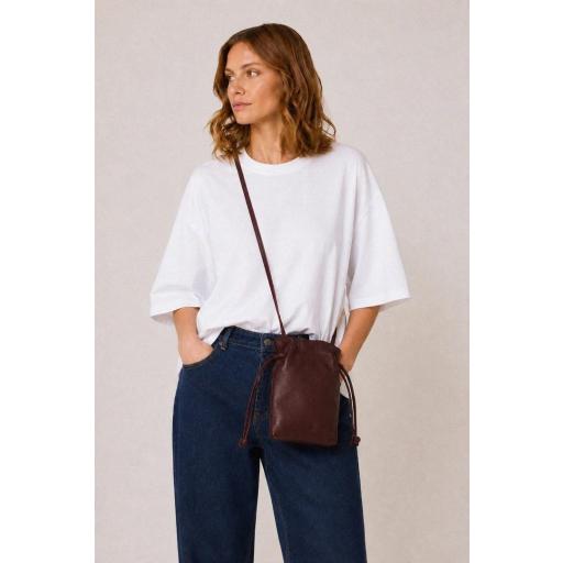 MINI BOLSO PIEL FRUNCIDA 