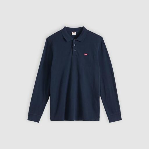 Levi's® Long Sleeve Housemark Polo Shirt Navy Blazer Pique 0012D0001 [2]