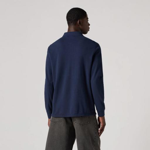 Levi's® Long Sleeve Housemark Polo Shirt Navy Blazer Pique 0012D0001 [1]