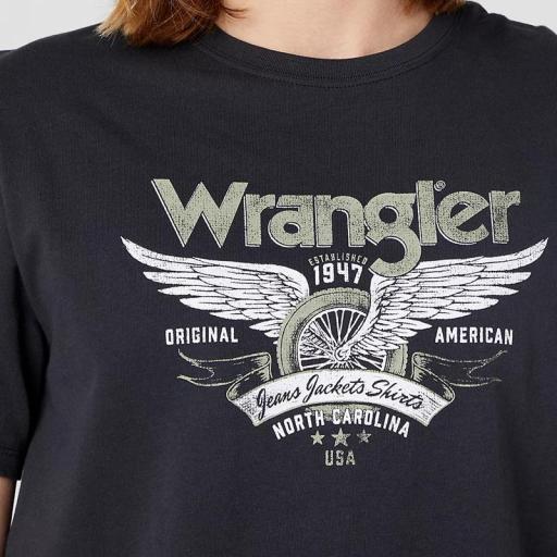 Wrangler Americana Tee In Fade Black Camiseta Hombre W70PEEXV6 [2]