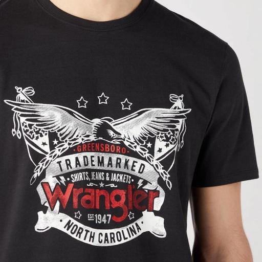 Wrangler Americana Tee Faded Black 112341191 Camiseta hombre [3]