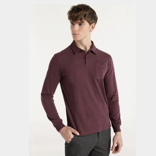 Bendorff Polo Manga Larga Bolsillo Granate 142970