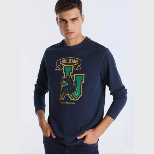 Lois Jeans Camiseta hombre Prisco Viktor marino 120289