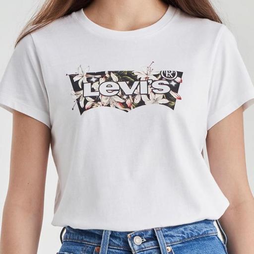 Levi's® The Perfect Tee Dark Floral / Bright White Camiseta Mujer  173692033 [1]