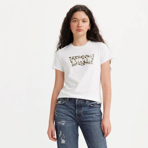 Levi's® The Perfect Tee Batwing Leopard Cloud Dancer  173692436 Camiseta mujer