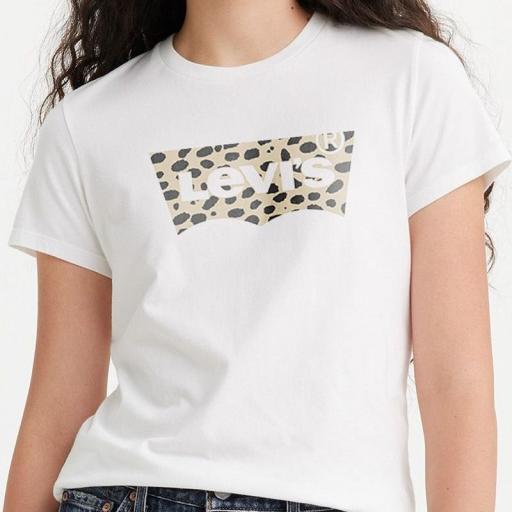 Levi's® The Perfect Tee Batwing Leopard Cloud Dancer  173692436 Camiseta mujer [2]