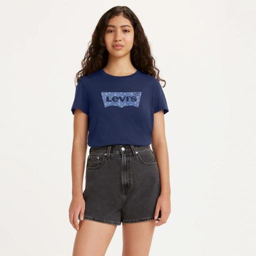 LEVI'S® Perfect Tee  BW NINA FLORAL FILL NAVAL ACADEMY 173692449 Camiseta mujer