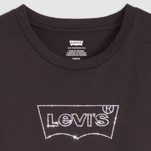 Levi’s® The Perfect Tee Batwing Iridescent Rhinestone Anthracite Camiseta Manga Corta  173693272 [3]