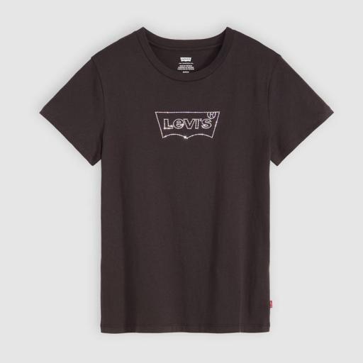 Levi’s® The Perfect Tee Batwing Iridescent Rhinestone Anthracite Camiseta Manga Corta  173693272 [5]
