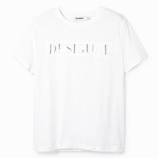 Desigual Camiseta logo Dublin blanco 24SWTK58  [5]