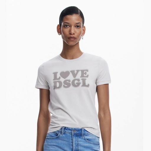 Desigual camiseta lisa texto Love DSGL 25SWTK10 2001