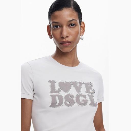 Desigual camiseta lisa texto Love DSGL 25SWTK10 2001 [1]