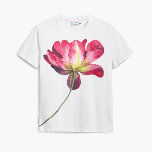 Desigual Camiseta Plata Flor Blanco 25SWTK24 1001 [4]