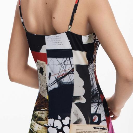 Desigual Vestido Newspaper Collage Lacroix 25SWVK40 9019 [4]