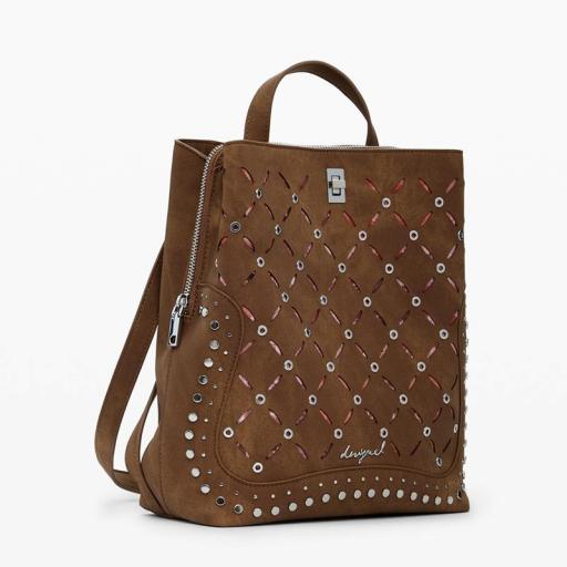 Desigual Mochila Yankee Metal Patch Sumy Mini Camel 25WAKP31 6011 [2]