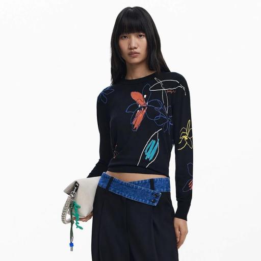 Desigual jersey arty fino trazos flores 25WWJF33 [1]