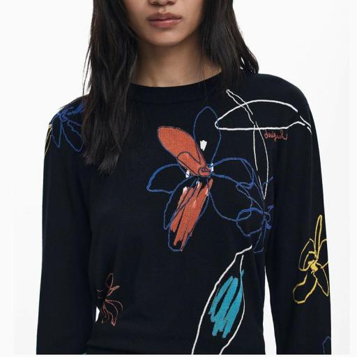 Desigual jersey arty fino trazos flores 25WWJF33 [2]