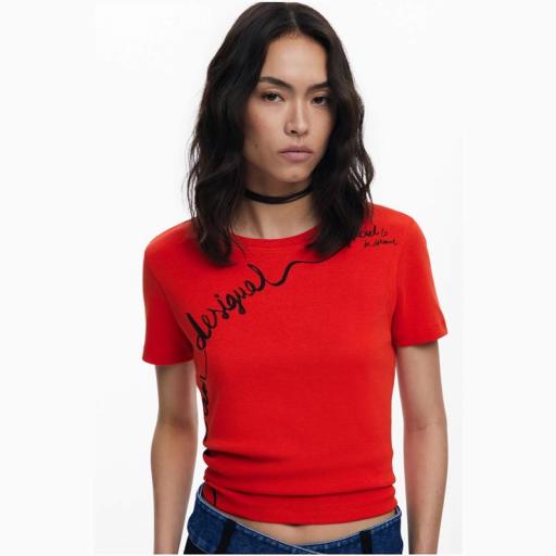 Desigual Camiseta Frase Bordada Charly 25WWTK08 3005 [2]