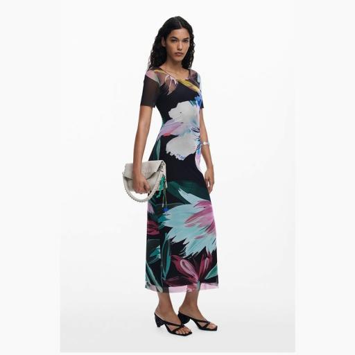 Desigual Vestido Bernadette Flores Acuarelas 25WWVK192000