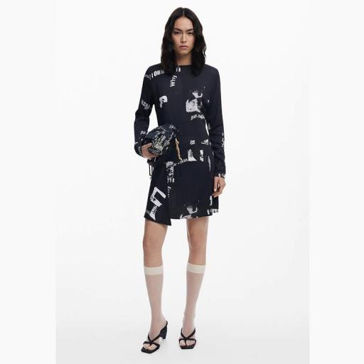 Desigual Vestido Periódico 25WWVW29 2000 [0]