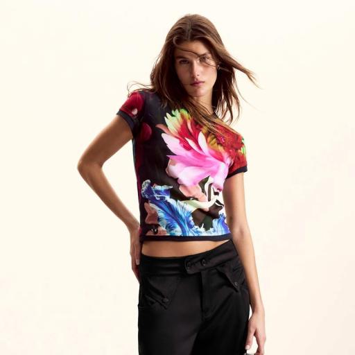 Desigual Camiseta Multiflowers Lacroix 26SWTK49