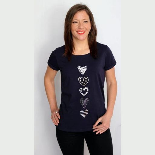 Cottonissimo Camiseta Corazones 4752 azuol marino