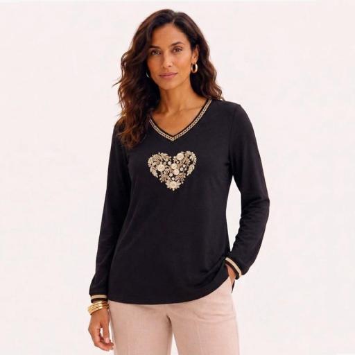 Cottonissimo Camiseta Corazón Flores 4903 [0]