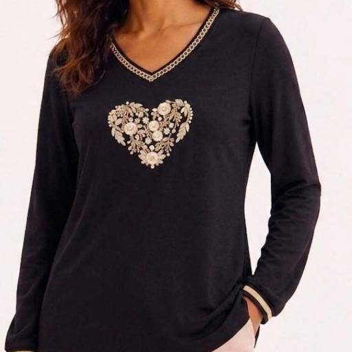 Cottonissimo Camiseta Corazón Flores 4903 [1]