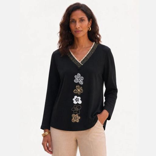 Camiseta Lurex Flores 4935