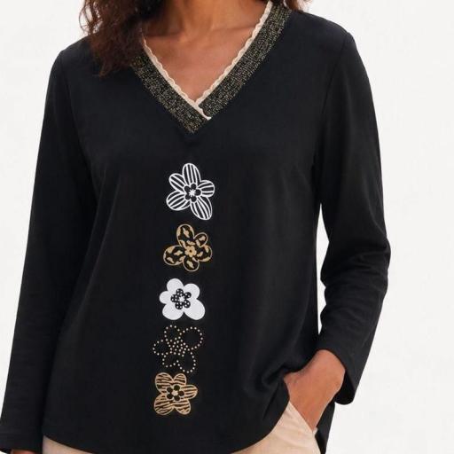 Camiseta Lurex Flores 4935 [1]