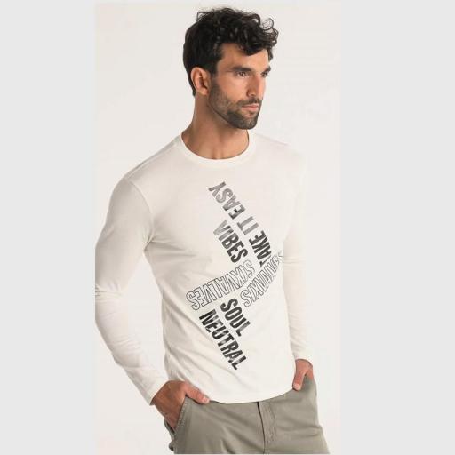 Six Valves Camiseta manga larga hombre blanca 140343