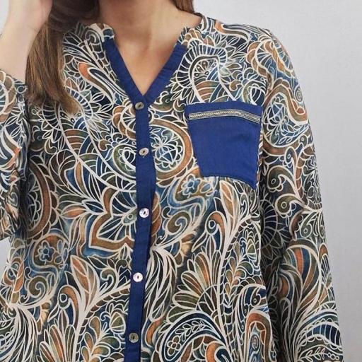 Cottonissimo Blusa Mujer Bolsillo Tejano 65158 [2]