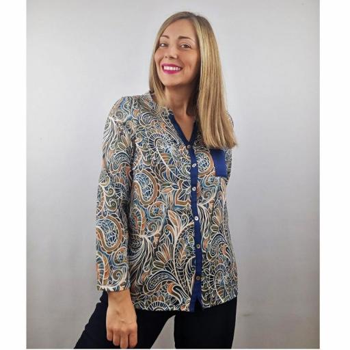 Cottonissimo Blusa Mujer Bolsillo Tejano 65158