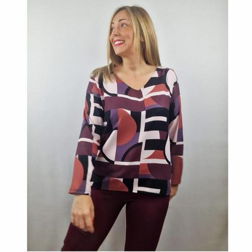 Cottonissimo Blusa Mujer Estampado Geométrico 65160 [1]