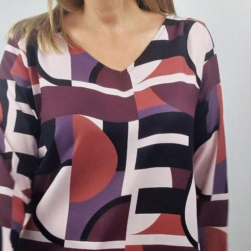 Cottonissimo Blusa Mujer Estampado Geométrico 65160 [2]